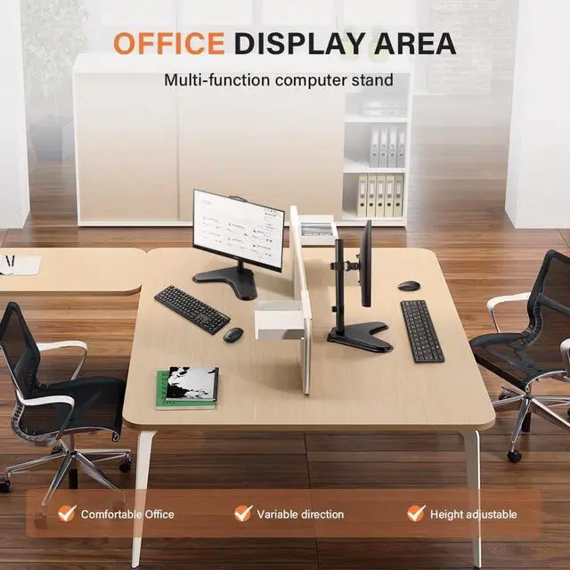 Alt view image 7 of 7 - KKTONER Single Computer Monitor Stand Metal Base Free Standing Desk Vesa Mount for 13 inch to 32 inch Screen Height Adjustable Monitor Mount Full Motion Swivel Vesa 75*75mm/100*100mm Hold up 17.6Lbs