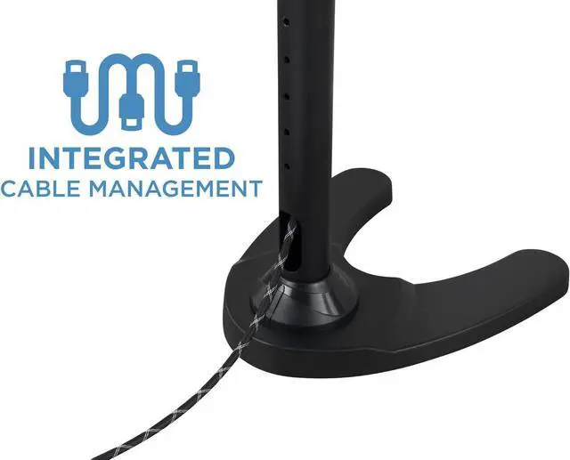 Alt view image 6 of 7 - Mount-It! Triple Monitor Stand | 3 Monitor Stand Mount | Free Standing and Grommet Bases | Fits 19 20 21 22 23 24 Inch Computer Screens | Three Heavy Duty Adjustable Arms | VESA 75 100 Compatible