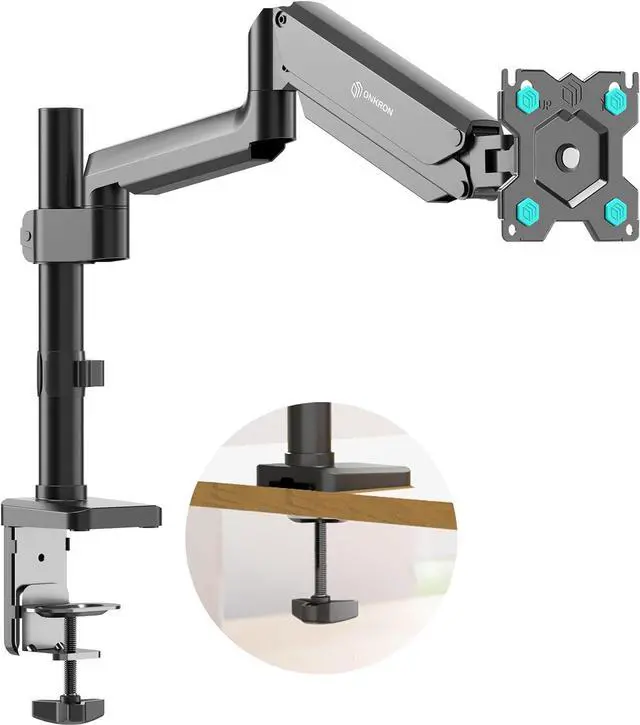 Main image of ONKRON Single Monitor Arm for 13-34 Inch Monitor, Gas Spring Monitor Arm Single up to 26.5 lbs - Desk Monitor Mount VESA 75x75-100x100 / Tilt -90°/+45° Swivel 180° Rotation 360° G75-B Black