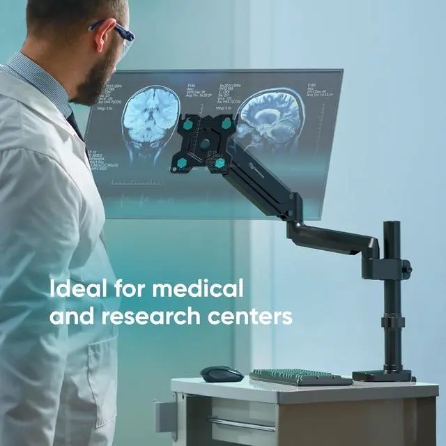 Alt view image 6 of 7 - ONKRON Single Monitor Arm for 13-34 Inch Monitor, Gas Spring Monitor Arm Single up to 26.5 lbs - Desk Monitor Mount VESA 75x75-100x100 / Tilt -90°/+45° Swivel 180° Rotation 360° G75-B Black