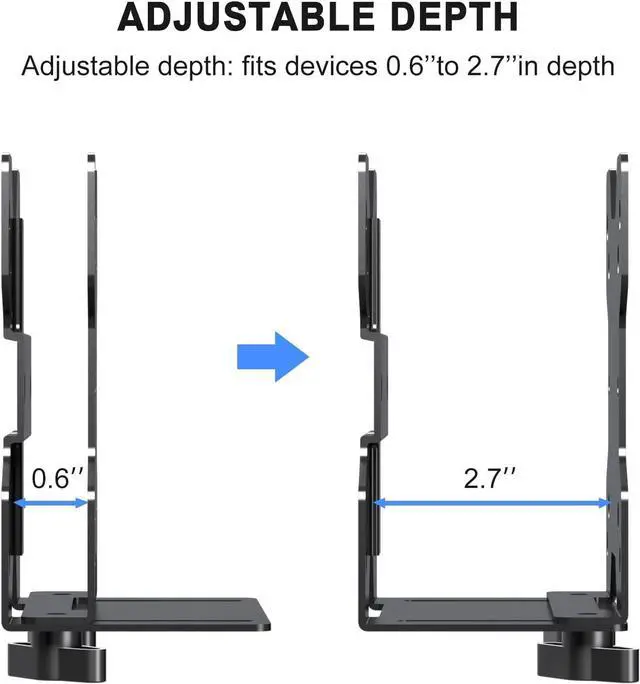 Alt view image 6 of 7 - suptek Thin Client Mount Bracket Adjustable Mini PC Mount Bracket,CPU VESA Under Desk and Monitor Arm Computer Holder, Black, ZJJ002