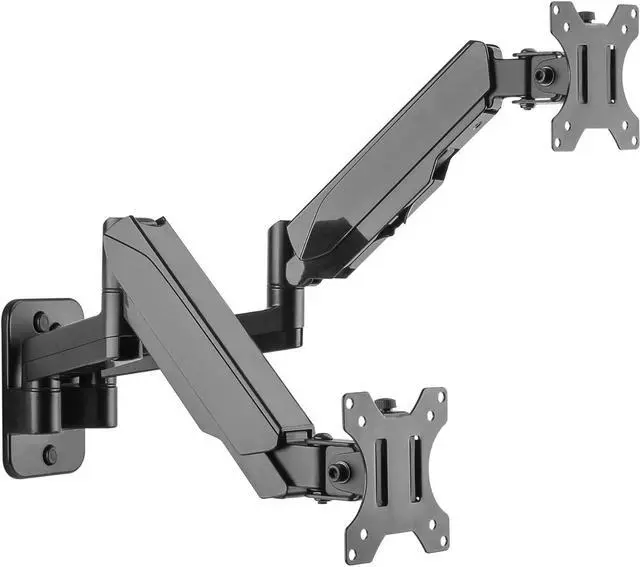 Main image of SIIG Dual Arm Monitor Wall Mount for 17" to 32" Screens, Up to 17.6lbs per Monitor, Heavy Duty Aluminum Gas Spring with Rotation, Tilt, Swivel, VESA 75x75 or 100x100 (CE-MT2M12-S1)