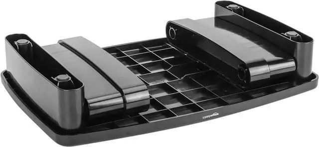 Alt view image 2 of 7 - Basics Rectangular Adjustable Computer Monitor Riser Desk Stand for Reduced Neck Strain - Fits Monitors, Laptops Up to 22lbs, Black