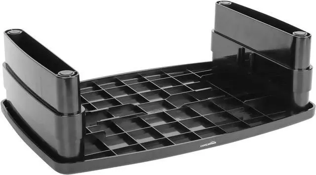Alt view image 6 of 7 - Basics Rectangular Adjustable Computer Monitor Riser Desk Stand for Reduced Neck Strain - Fits Monitors, Laptops Up to 22lbs, Black