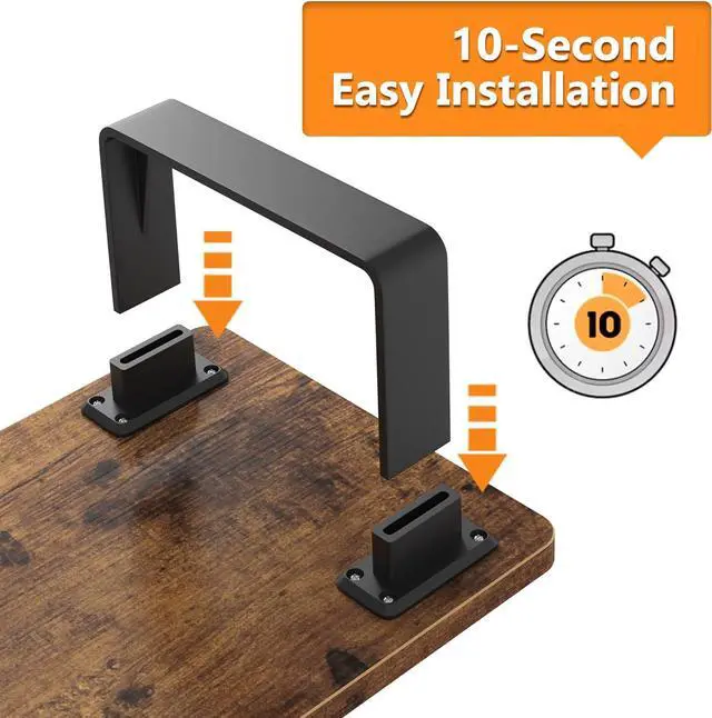 Alt view image 4 of 6 - Monitor Stand Riser with 50 LB Capacity, Stable Wood Computer Monitor Stand for Desk Organizers, Anti-slip Computer Riser Monitor Shelf for PC Laptop Notebook Printer Computer iMac, Rustic Brown