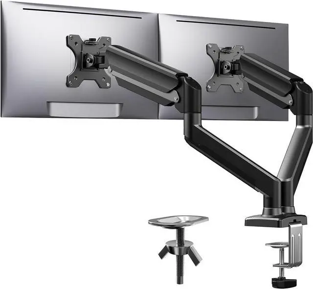 Main image of ErGear Dual Monitor Mount up to 32 inches Screen, Max 22 lbs Each Arm, Adjustable Dual Monitor Stand, Sturdy Steel Dual Monitor Arm with 180° Swivel, Tilt, 360° Rotation for Home Office, VESA 75/100mm