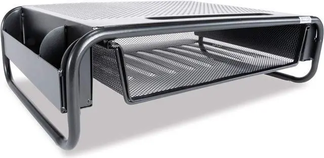 Main image of Allsop 32166 Metal Art Organizer 5 Riser Monitor Stand with Drawer and Side Caddies, Black