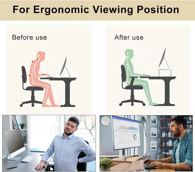 Alt view image 6 of 7 - Monitor Stand Riser,Wood & Acrylic Computer Monitor Stand with LED Light,Desk Accessories Desktop Organizer Stand for Computer,Laptop,Printer,PC & TV Screen Riser