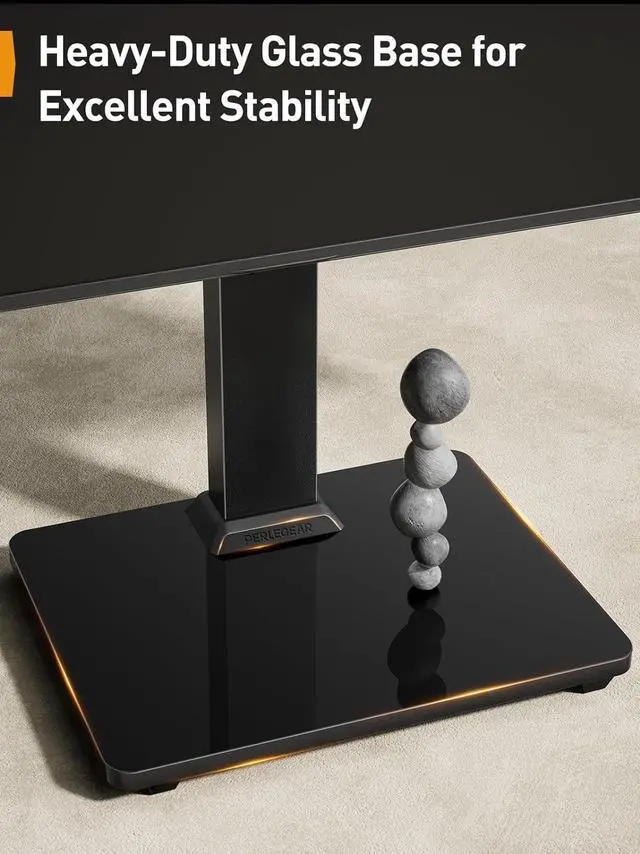 Alt view image 5 of 7 - Perlegear Monitor Stand, Dual Monitor Mount for Two 13-40 inch Screens, Vertical Monitor Stand with 360 Degree Rotation, Swivel and Tilt, 13 Height Settings, Max VESA 100x100mm, PGTVS30