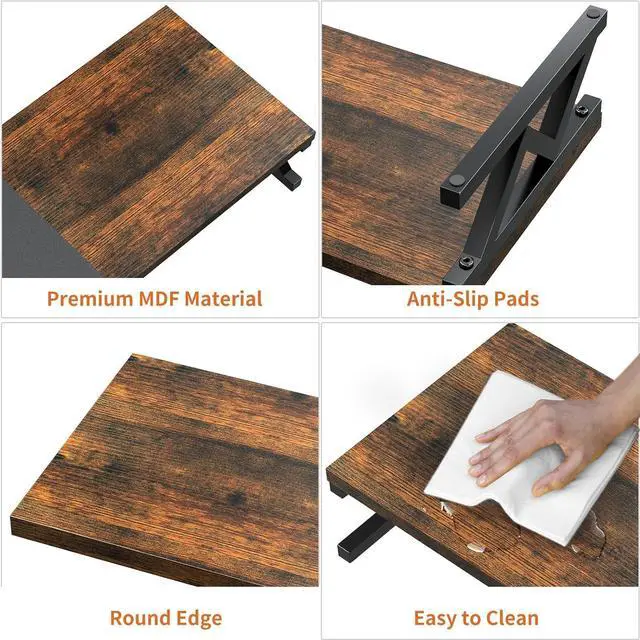 Alt view image 4 of 7 - Dual Monitor Stand Riser, Large Wood Monitor Riser for 2 Monitors, Monitor Lift with Storage for Desk, Sturdy Wood&Steel Multi Screen Stand, Desktop Organizer Monitor Stand for Computer