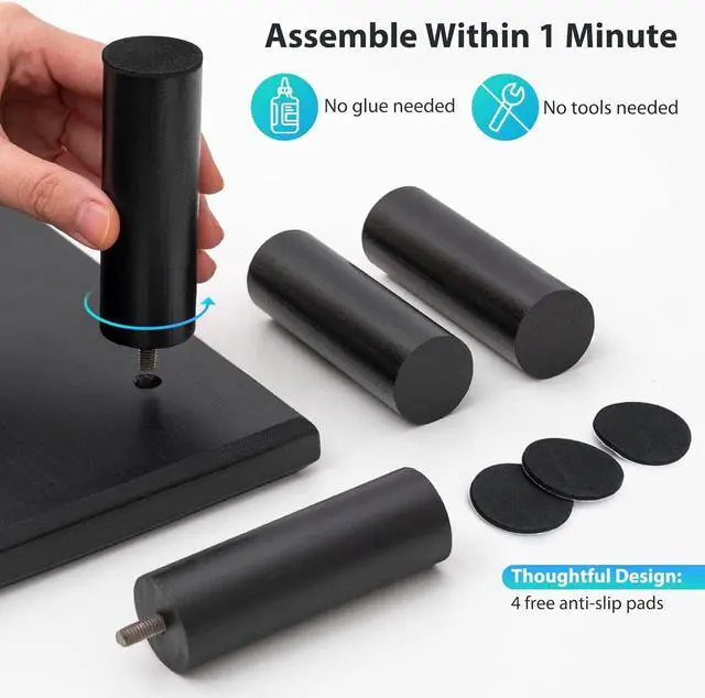 Alt view image 7 of 7 - Bamboo Dual Monitor Stand Riser, Supports 2 Monitors, Printer, Heavy TV up to 300 lbs and 75 Inches