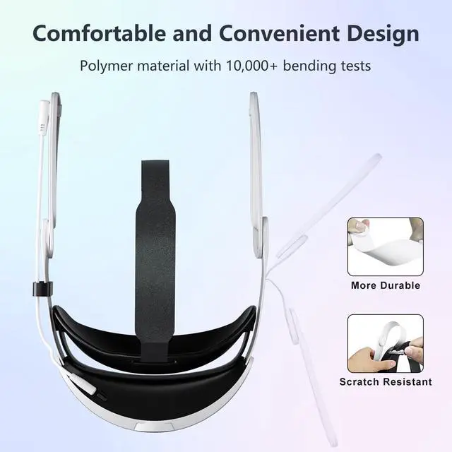 Alt view image 7 of 7 - Aolukytech Comfort Battery Head Strap 10000mAh Compatible with Quest 3 Accessories, Battery Pack Soft Cushion VR Elite Strap for Balance Weight, Extend Playtime & Enhance Immersion & Fast Charge