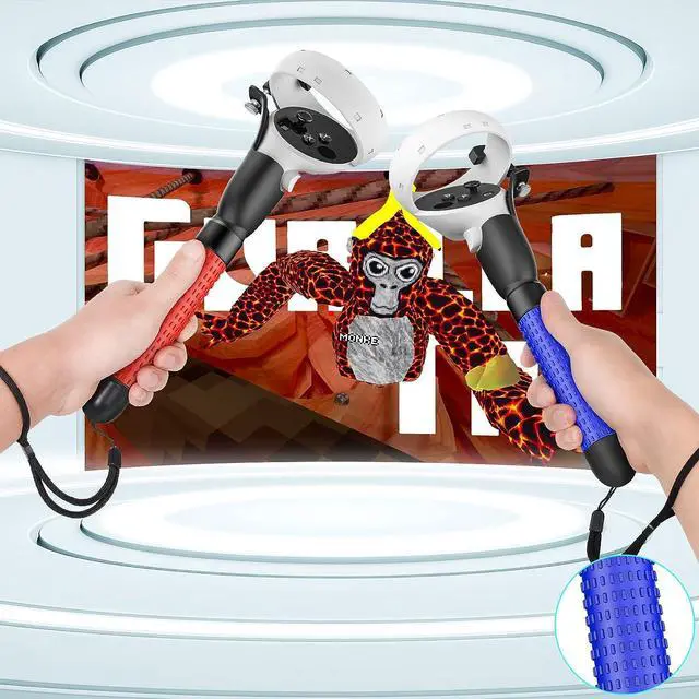 Alt view image 2 of 7 - VR Game Handle Accessories for Quest 2 Controllers, Extension Grips for Playing Beat Saber Gorilla Tag Long Arms, VR Handle Attachments Compatible with Playing VR Games
