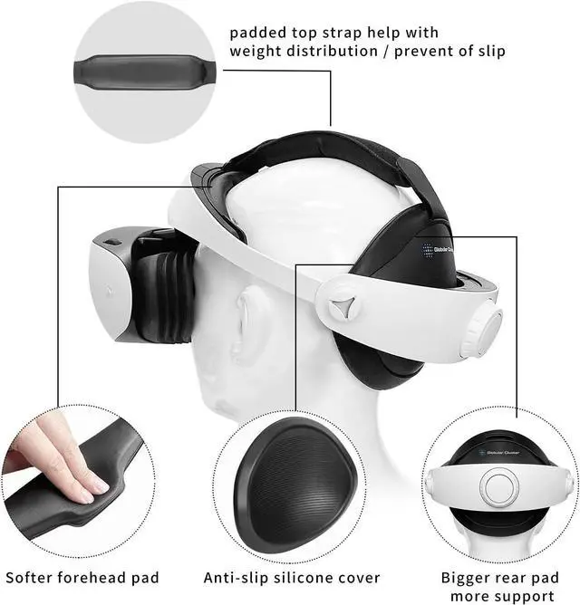 Alt view image 2 of 6 - Globular Cluster CMP2 Comfortable Mod for PS VR 2 - Sweet Spot Keeper- Weight Balancer-Soft Forehead Pad-Bigger Softer Anti-Slip Rear Pad