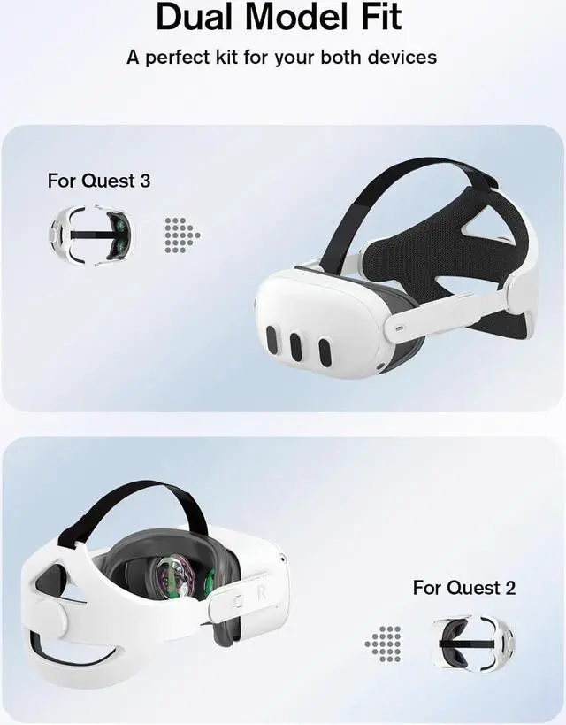 Alt view image 2 of 7 - CNBEYOUNG Adjustable Head Strap Compatible with Quest 2 Quest 3, Replacement for Quest 2/3 Elite Strap Accessories for Enhanced Support and Comfort in VR