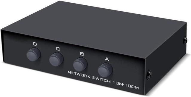Alt view image 2 of 4 - 4 Port Way 8P8C RJ45 Network Ethernet Manual ABCD Sharing Switch Box,4 Ports Network Switch Splitter Selector Hub 4-in 1-Out or 1-in 4-Out