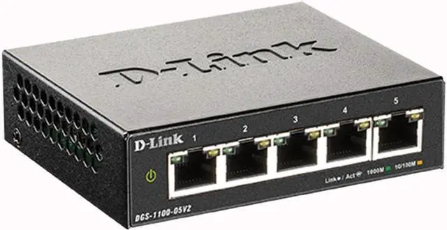 Main image of D-Link 5-Port Gigabit Smart Managed Switch | 5GbE Ports | L2 |VLANs | Web Managed | Desktop| Fanless | NDAA Compliant | Lifetime Warranty (DGS-1100-05V2)