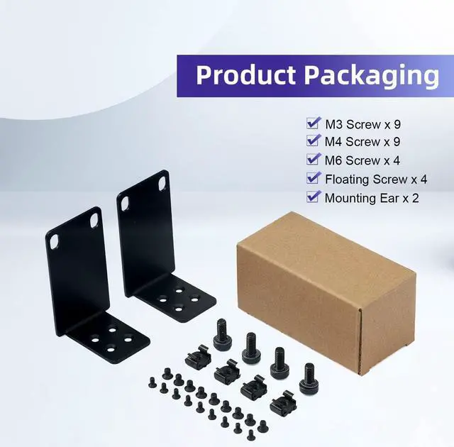 Alt view image 5 of 7 - Rack Mount Kit 19 Inch Rack Ears for Dell PowerConnect Series and Some Buffalo GU/MP Series Switches