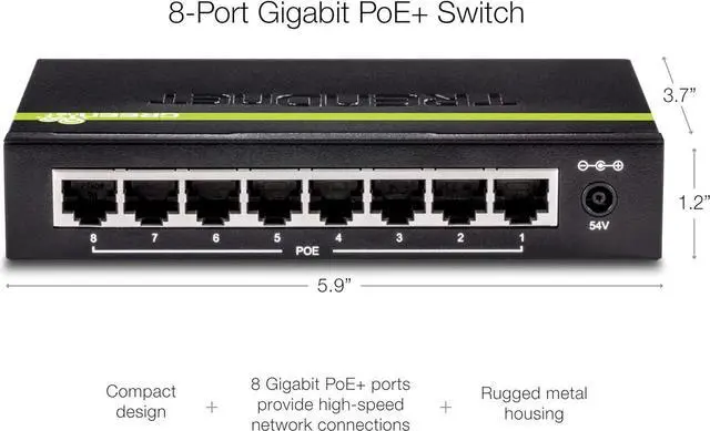 Alt view image 3 of 6 - TRENDnet TPE-S44 Unmanaged Switch for Surveillance Systems