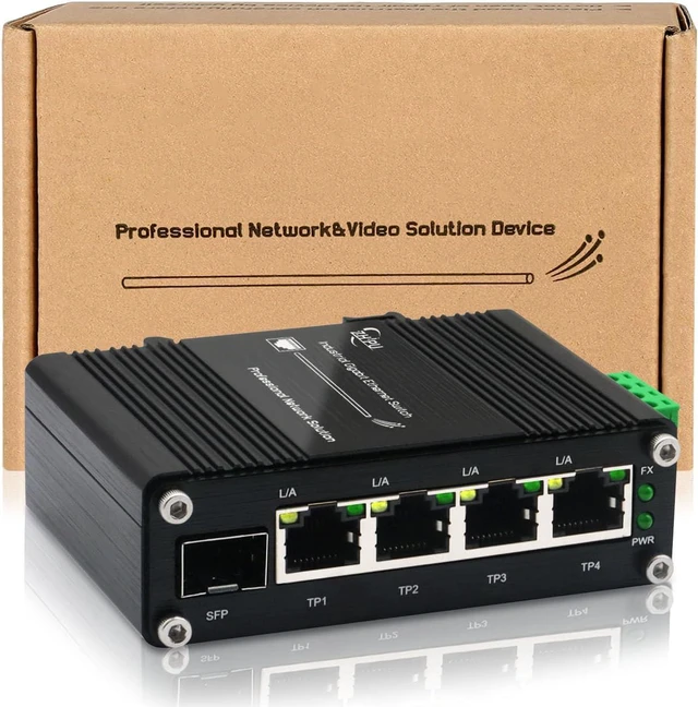 Main image of Industrial 5 Port Gigabit Switch, 4×RJ45 + 1×SFP Slot Ethernet Switch