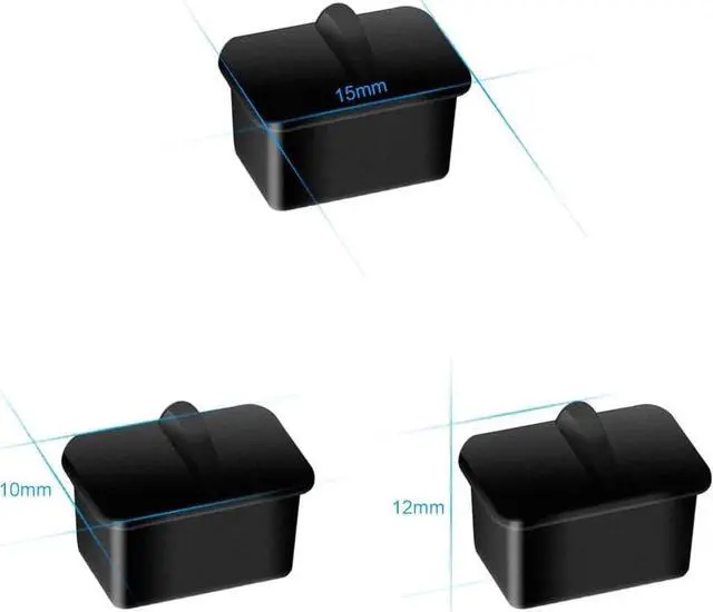 Alt view image 6 of 6 - SFP-A Dust Cover Caps Ethernet Port Plugs Protector for Network Switches Routers Hubs Slot Port, Black Silicone,15x10x17mm,20pcs