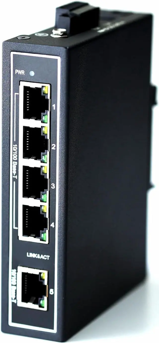 Main image of WIWAV WDH-5ET-DC 10/100Mbps Unmanaged 5-Port Industrial Ethernet Switches with DIN Rail/Wall-Mount (UL Listed, Fanless, -30~75°C)