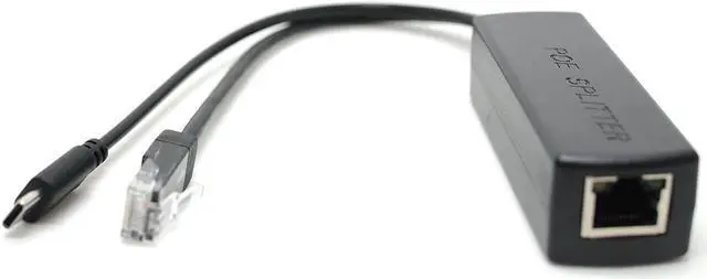 Main image of Gigabit USB Type C Active PoE Splitter 48V to 5V IEEE802.3af Power Over Ethernet for Raspberry Pi 4 4B