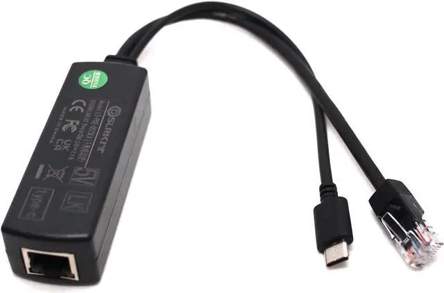 Alt view image 6 of 6 - Gigabit USB Type C Active PoE Splitter 48V to 5V IEEE802.3af Power Over Ethernet for Raspberry Pi 4 4B