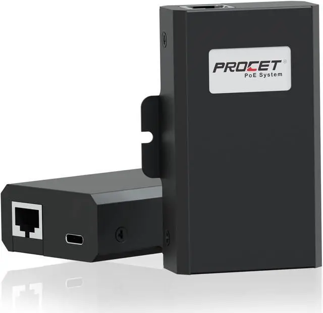 Main image of Procet Gigabit USB c to ethernet poe Splitter,PoE Hat IEEE802.3at PoE+ Input to USBC Device 5V,9V,12V,15V,20V up to 27W,PT-PTC-at poe Splitter Suitable for Computers, MacBook, Google WiFiRaspberry Pi