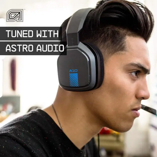 Alt view image 4 of 7 - ASTRO Gaming A10 Wired Gaming Headset, Lightweight and Damage Resistant, ASTRO, 3.5 mm Audio Jack, for Xbox Series X|S, Xbox One, PS5, PS4, Nintendo Switch, PC, Mac- Black/Blue