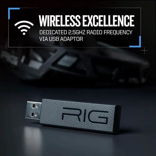 Alt view image 4 of 7 - RIG 700HD Ultralight Wireless Gaming Headset with Removable Noise Canceling Microphone for PC, Mac, PS4, PS5, USB (NOT Compatible with Xbox)