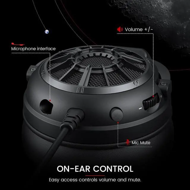 Alt view image 7 of 7 - EKSA StarEngine S Gaming Headset for PC, PS4, PS5, Switch, Xbox One, Xbox Series X/S-Wired Gaming Headphones with Detachable Noise Cancelling Mic, 50mm Drivers, 3.5mm Over-Ear Computer Headphones