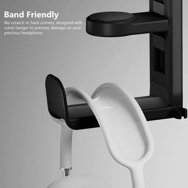 Alt view image 5 of 7 - 2 Pack PC Gaming Headset Headphone Hook Holder Hanger Mount, Headphones Stand with Adjustable & Rotating Arm Clamp, Under Desk Design, Universal Fit, Built in Cable Clip Organizer EURPMASK
