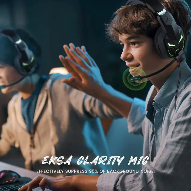 Alt view image 4 of 7 - EKSA Fenrir S Gaming Headset for Xbox Series X/S, Xbox One, PS5, PS4, PC, Switch - Noise Cancelling Microphone, Comfortable Ear Pads, 50 mm Drivers, RGB Light, One Key Control - Birthday Gift