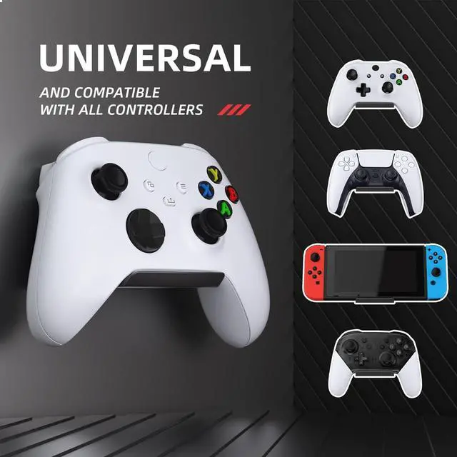 Alt view image 2 of 7 - PlayVital 4 Set FOLD Controller Wall Mount for ps5/4, Gaming Headset Stand, Foldable Wall Stand for Xbox Series X/S, Switch Pro, Wall Holder for Xbox Wireless Headset, for Pulse 3D Headset - Black