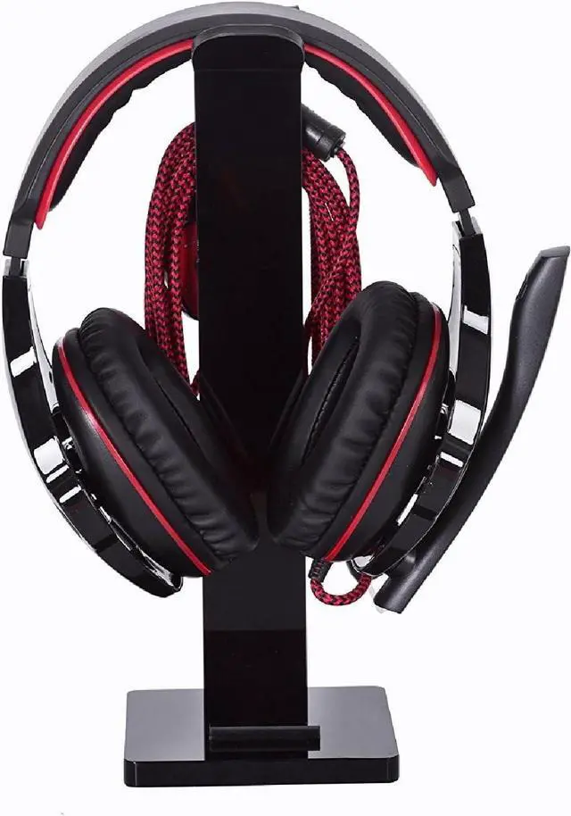 Alt view image 7 of 7 - GeekDigg Headphone Stand Gaming Headset Holder for Desk Cable Organizer & Cellphone Stand for All Headphones Size Headphone Holder Set Gaming PC Accessories Gaming Station  Black