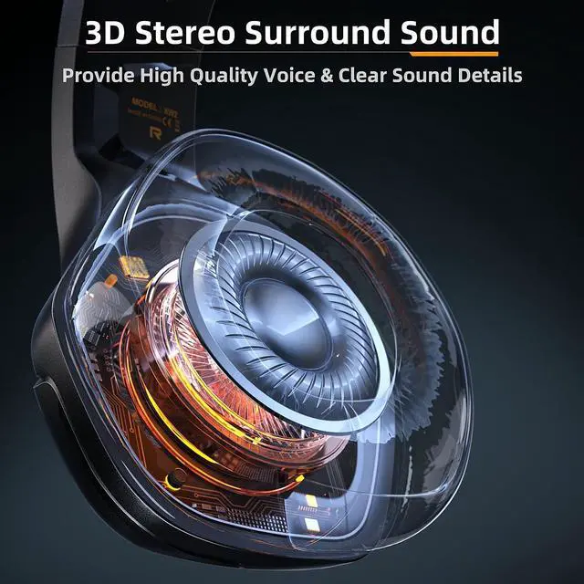 Alt view image 2 of 7 - Gaming Headset for PS5, PS4, PC, Gaming Headphones with Noise Cancelling Microphone, Over-Ear Gamer Headset with Stereo Sound for Laptop Switch Xbox (Black)