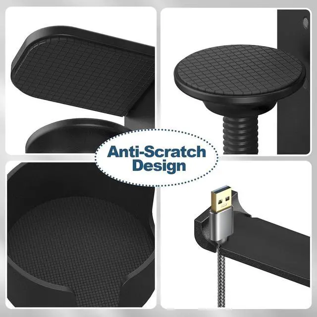 Alt view image 4 of 7 - POWNEW 2 in 1 Desk Cup Holder with Headphone Hanger Gaming Accessories, Universal Adjustable & Foldable Upgraded Arm Clamp Stand for Coffee Mugs, Water Bottles, Headphones.