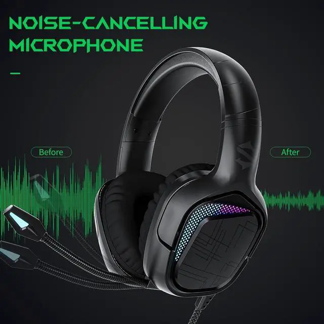 Alt view image 4 of 7 - Black Shark Wired Headphones Bendable Ultra Clear Microphone On Ear Headsets, 50MM Dynamic Drivers Deep Bass in Line Control Gaming Earphones for Xbox/Switch/PS4/PS5/Computer