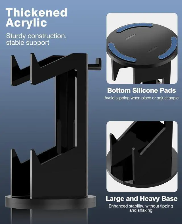 Alt view image 3 of 7 - MoKo Universal Stand for Game Controller and Headset Stand, 2 in 1 Game Controller Support Holder Storage Organizer for Switch/Switch 2, ps5, ps4, Xbox One, Xbox Series, Gaming Accessories, Black