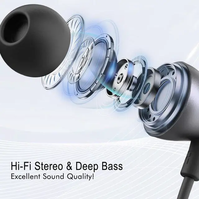 Alt view image 4 of 7 - GEVO USB Earbuds with Microphone for PC Laptop, Wired USB Computer in-Ear Headphone 2M/6.6FT Wired Earphones with Volume Controls & Mute Fuction Noise Cancelling Mic for Office Live Gaming Headset