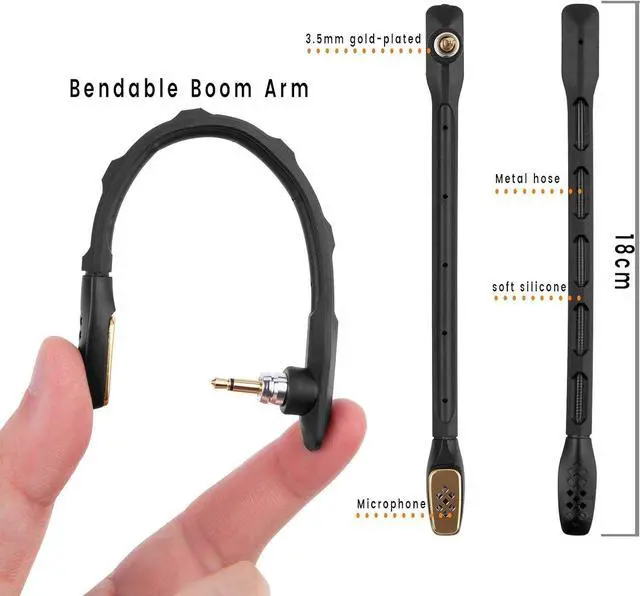 Alt view image 6 of 6 - weishan A40 Mic, Microphone Replacement for Astro A40 / A40 TR Gaming Headset on PS5, PS4, Xbox One, PC, Mac, Phone, Noise Cancelling 3.5mm Black