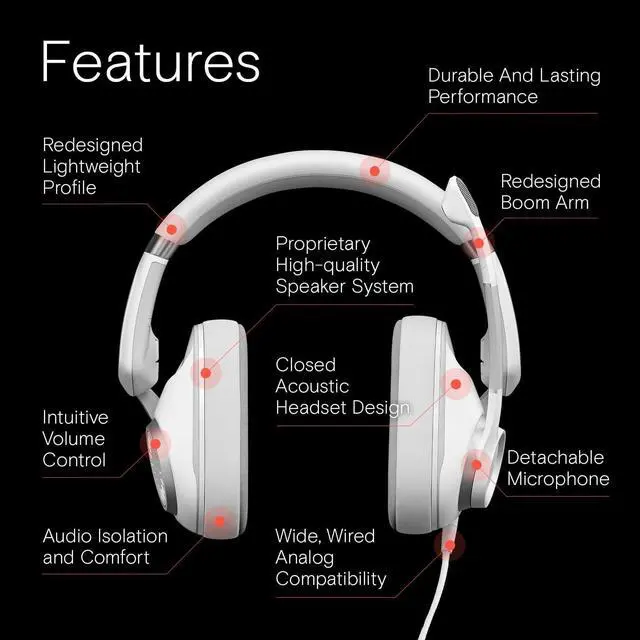 Alt view image 5 of 7 - EPOS Gaming H6Pro - Closed Acoustic Gaming Headset with Mic - Over-Ear Headset  Lightweight - Lift-to-Mute - Xbox Headset - PS4 Headset - PS5 Headset - PC/Windows Headset - Gaming Accessories -White