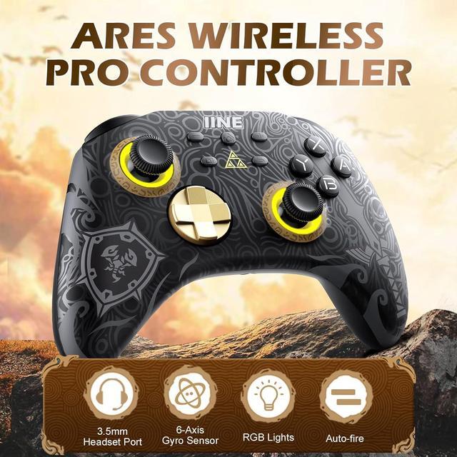 Alt view image 2 of 7 - IINE Wireless Switch Controller, Switch Pro Controllers for Nintendo Switch/Lite/OLED, Switch Remote Gamepad with Headset Jack/RGB Light/Macro Setting/Wake up/Turbo/Adjustable Dual-Motor Vibration