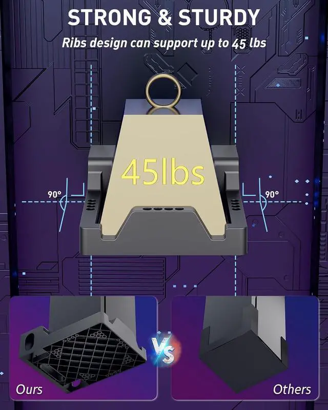 Alt view image 3 of 7 - Wall Mount for Xbox Series X - Sturdy Wall Shelf Kit with 2 Controller Holders & 1 Headset Hook, Space Saving, Dual Ventilation Design, Easy Installation, Securely Mount Xbox Console Near or Behind TV