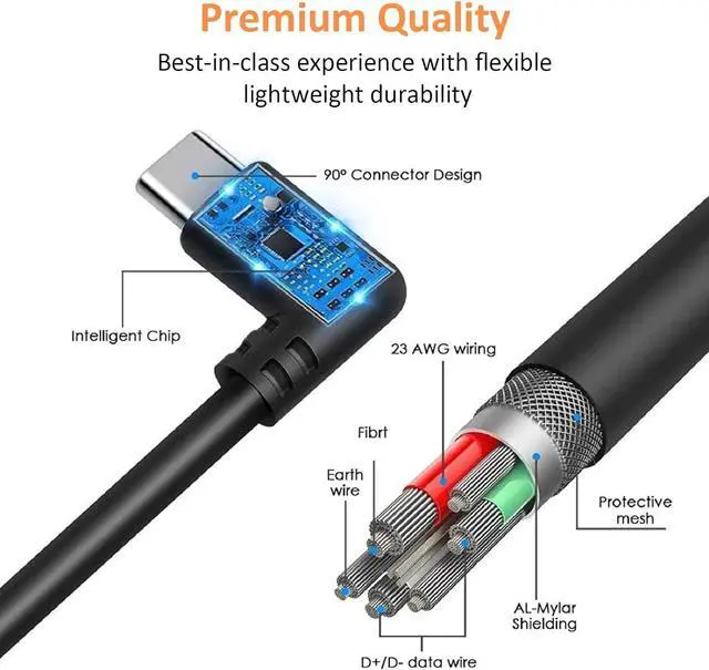 Alt view image 2 of 7 - NexiGo Enhanced 16FT Link Cable with Signal Amplifier, USB 3.2 Gen1 Type C to A, Fast Charging & High-Speed Data Transfer (up to 5Gbps), Compatible with Oculus Quest 1 and 2 Headset to Gaming PC