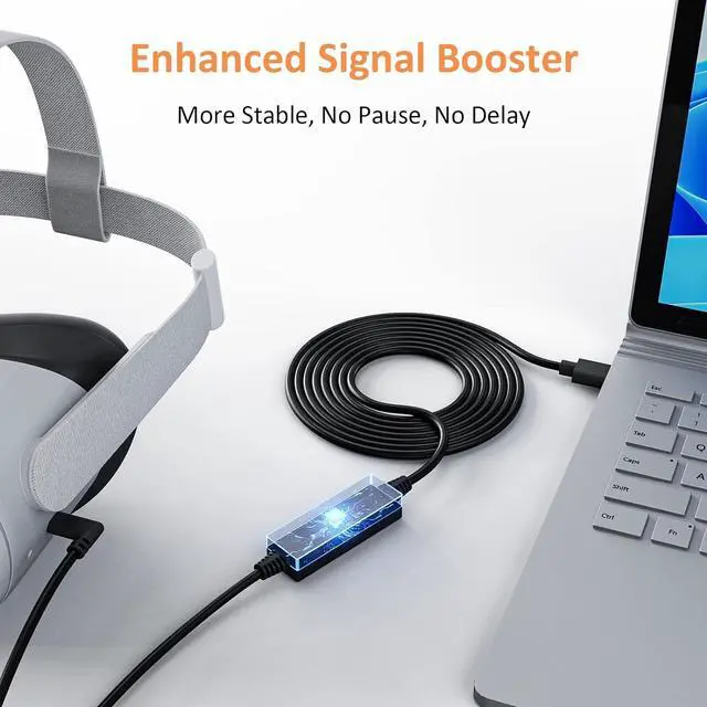 Alt view image 5 of 7 - NexiGo Enhanced 16FT Link Cable with Signal Amplifier, USB 3.2 Gen1 Type C to A, Fast Charging & High-Speed Data Transfer (up to 5Gbps), Compatible with Oculus Quest 1 and 2 Headset to Gaming PC