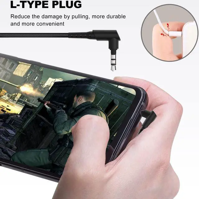Alt view image 4 of 7 - Innens Wired Earbuds in Ear Headphone with Mic and Volume Control for Gaming, 3.5MM Noise Cancelling Stereo Bass Gaming Earbuds for iPhone, Smartphone,Switch, PS4, Xbox One, iPad, PC
