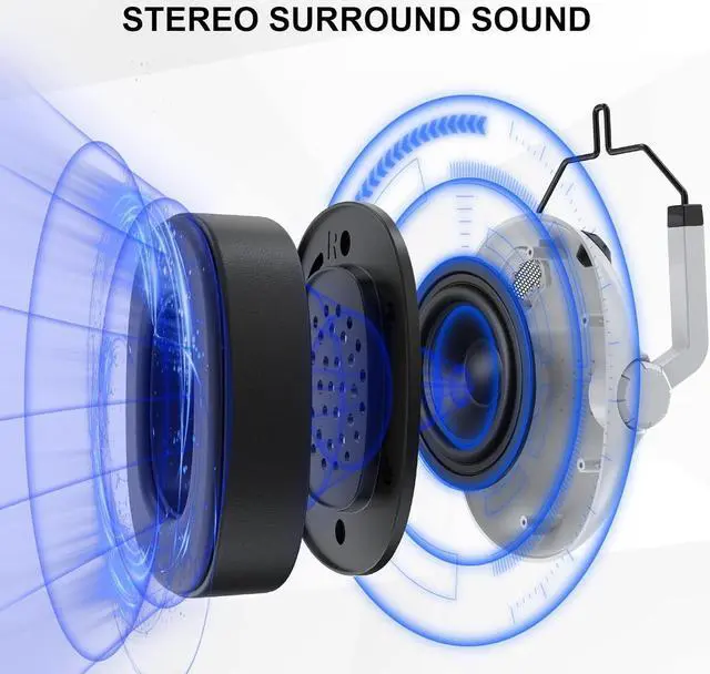 Alt view image 2 of 7 - Jeecoo J50 Gaming Headset for PS4 PS5 Xbox One S/X - Stereo Sound Headphones with Microphone - Folding, Comfortable Lightweight Fit Compatible with PC Laptop Mobile Devices - White