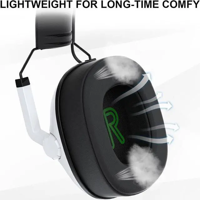 Alt view image 3 of 7 - Jeecoo J50 Gaming Headset for PS4 PS5 Xbox One S/X - Stereo Sound Headphones with Microphone - Folding, Comfortable Lightweight Fit Compatible with PC Laptop Mobile Devices - White